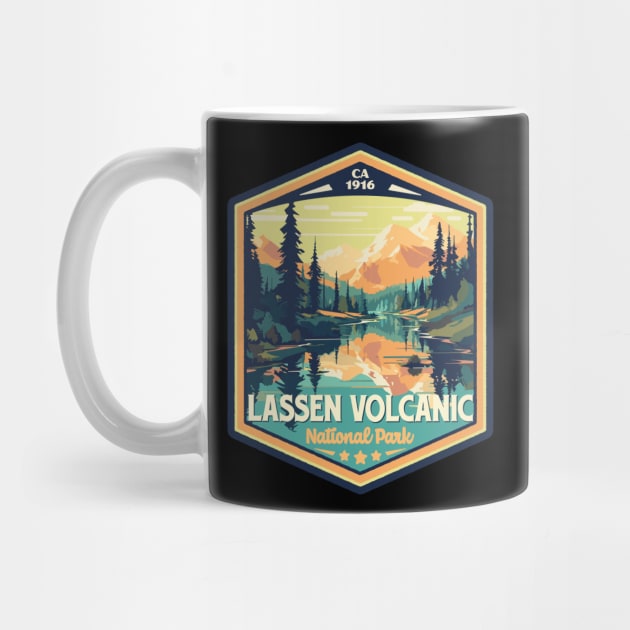 Lassen Volcanic National Park Vintage WPA Style National Parks Art by GIANTSTEPDESIGN